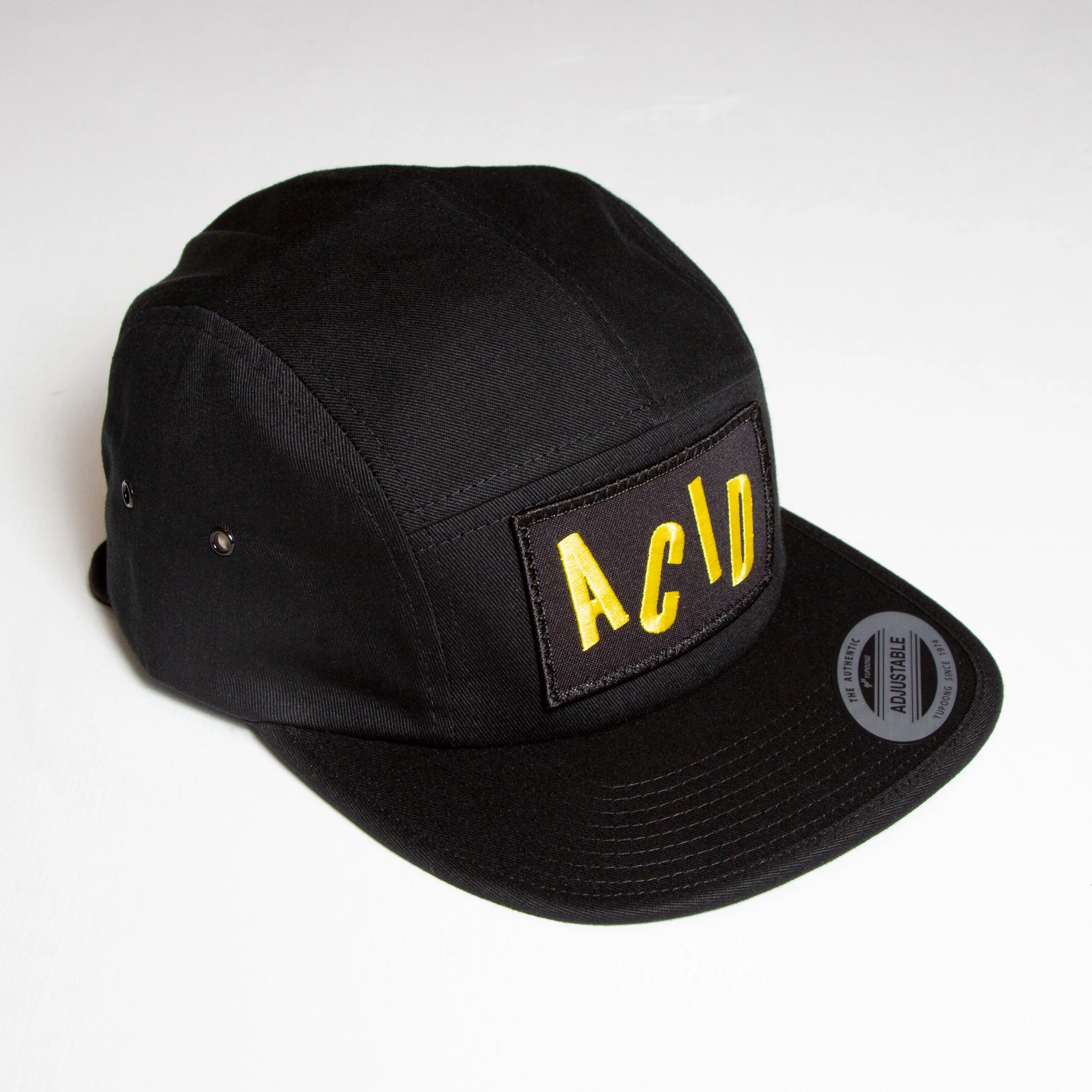 Acid Letter - 5 Panel Cap - Black