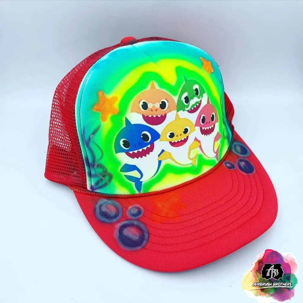 Airbrush Baby Shark Hat Design