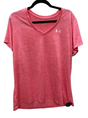 Athletic Top Short Sleeve By Under Armour In Pink, Size: L