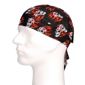 Bandana cap flaming skull #158