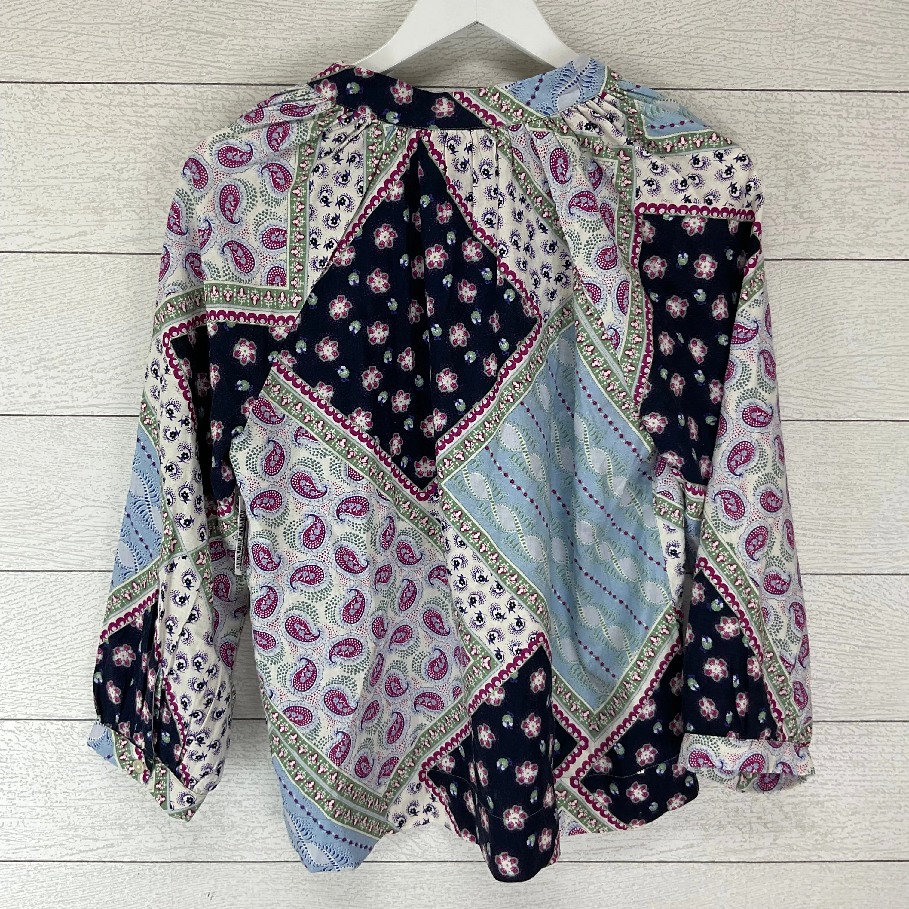 Blue Top 3/4 Sleeve Loft, Size S