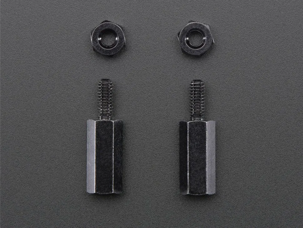 Brass M2.5 Standoffs for Pi HATs - Black Plated - Pack of 2