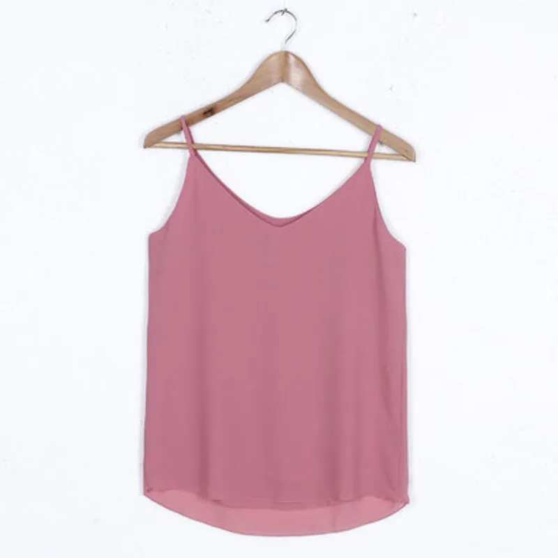 Chiffon Sleeveless Solid Camis Top