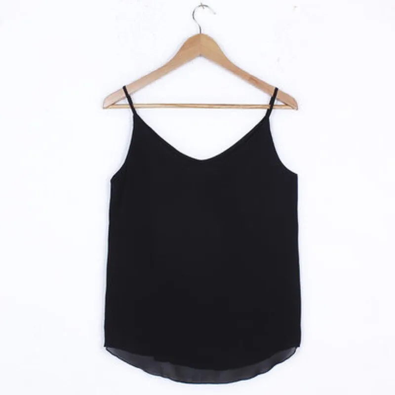 Chiffon Sleeveless Solid Camis Top