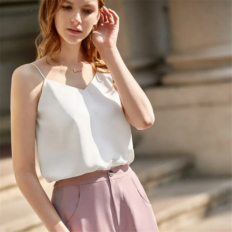 Chiffon Sleeveless Solid Camis Top