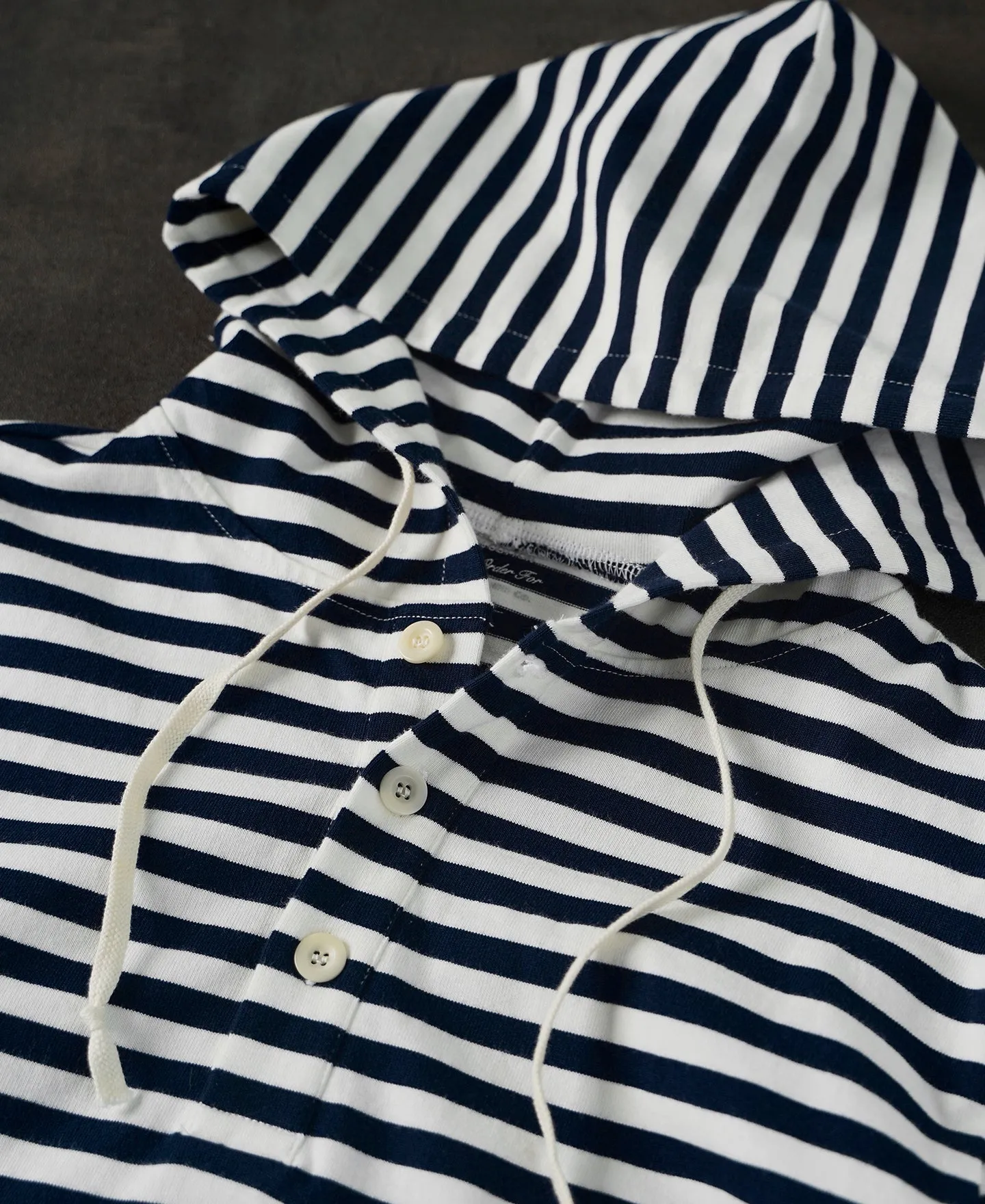 Classic Fit Breton Stripe Cotton Jersey Hoodie