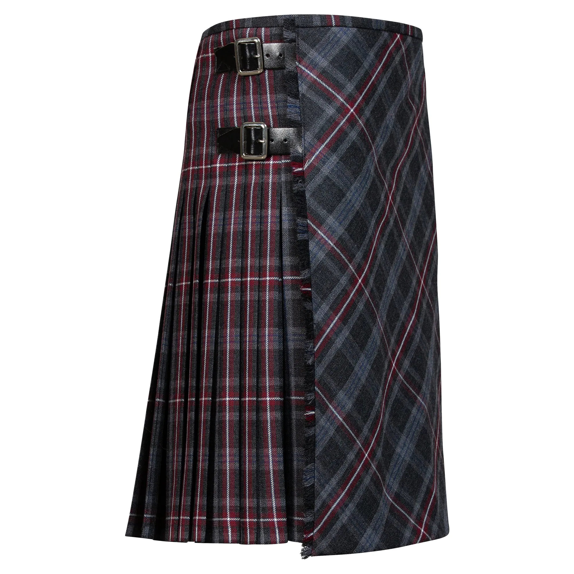 Clearance MTM Wool Kilt - 8 Yard - Hebridean Heather - Biased Front - Waist 36 Length 24.5