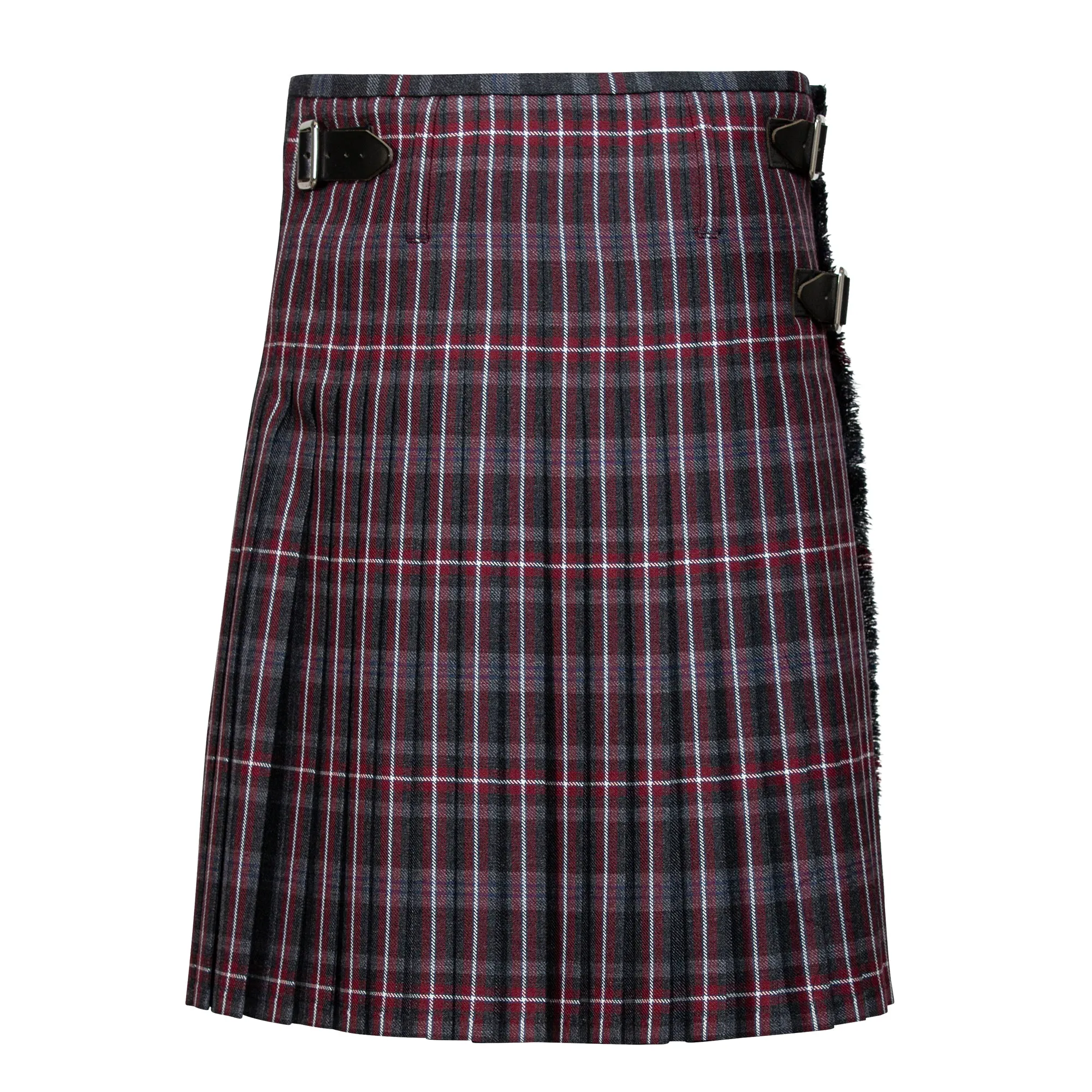 Clearance MTM Wool Kilt - 8 Yard - Hebridean Heather - Biased Front - Waist 36 Length 24.5