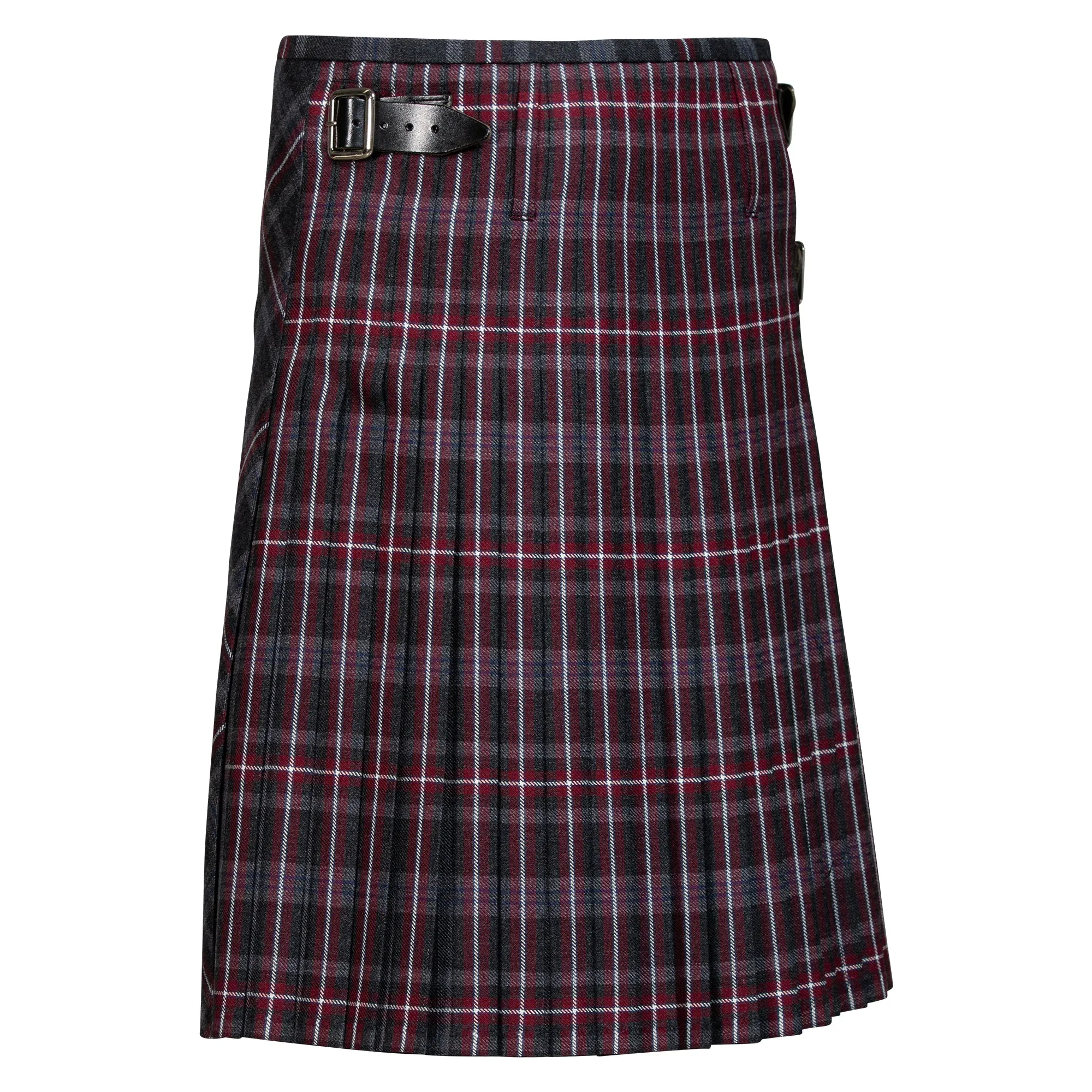 Clearance MTM Wool Kilt - 8 Yard - Hebridean Heather - Biased Front - Waist 36 Length 24.5