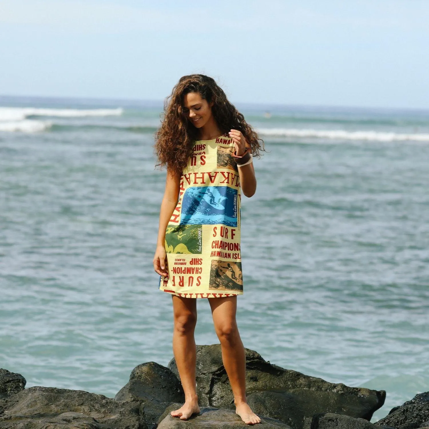 Cotton Jackie Dress - Surf Contest Yellow