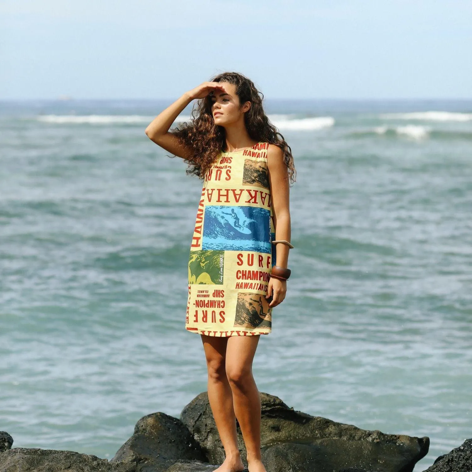 Cotton Jackie Dress - Surf Contest Yellow