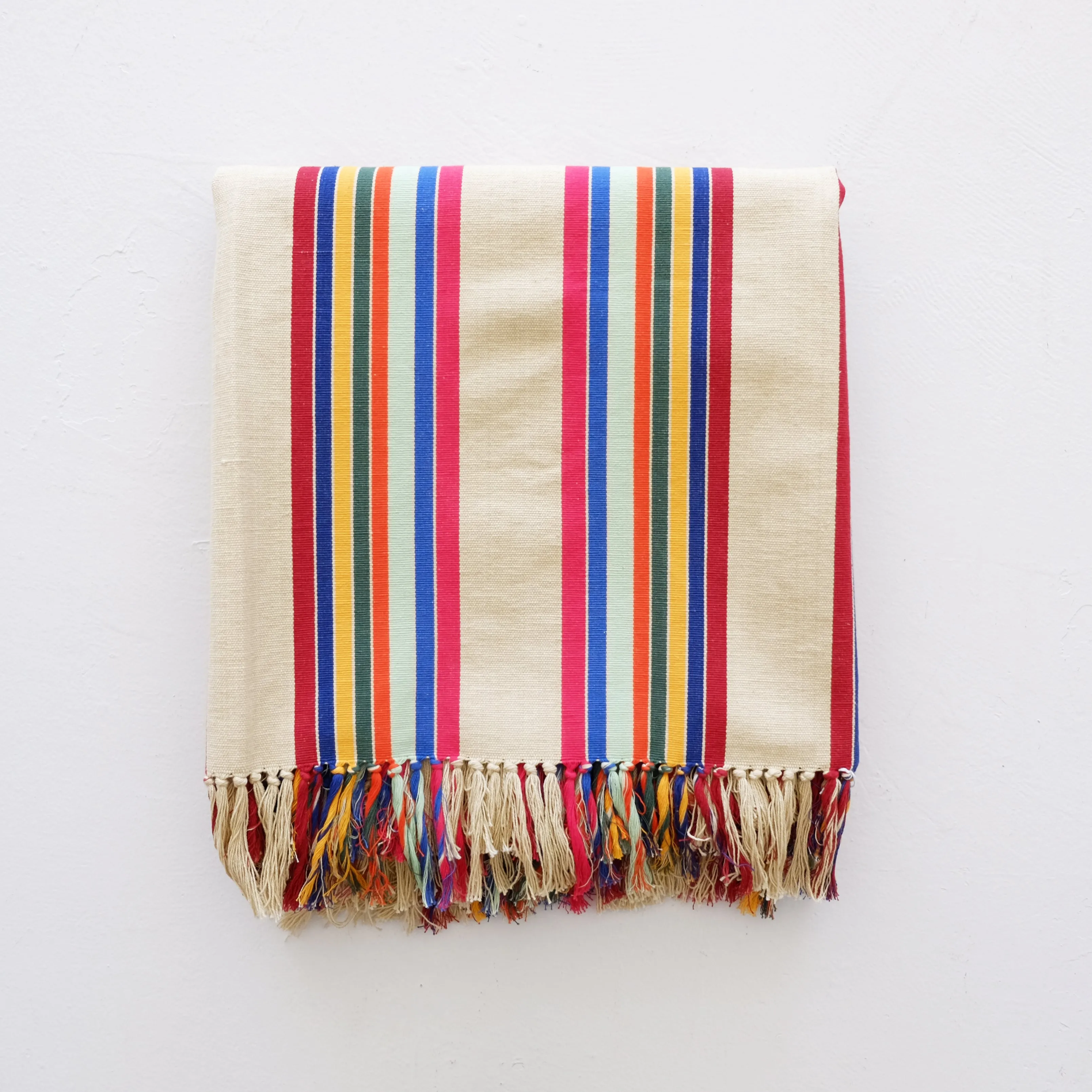 Cranberry Stripe Cotton Throw