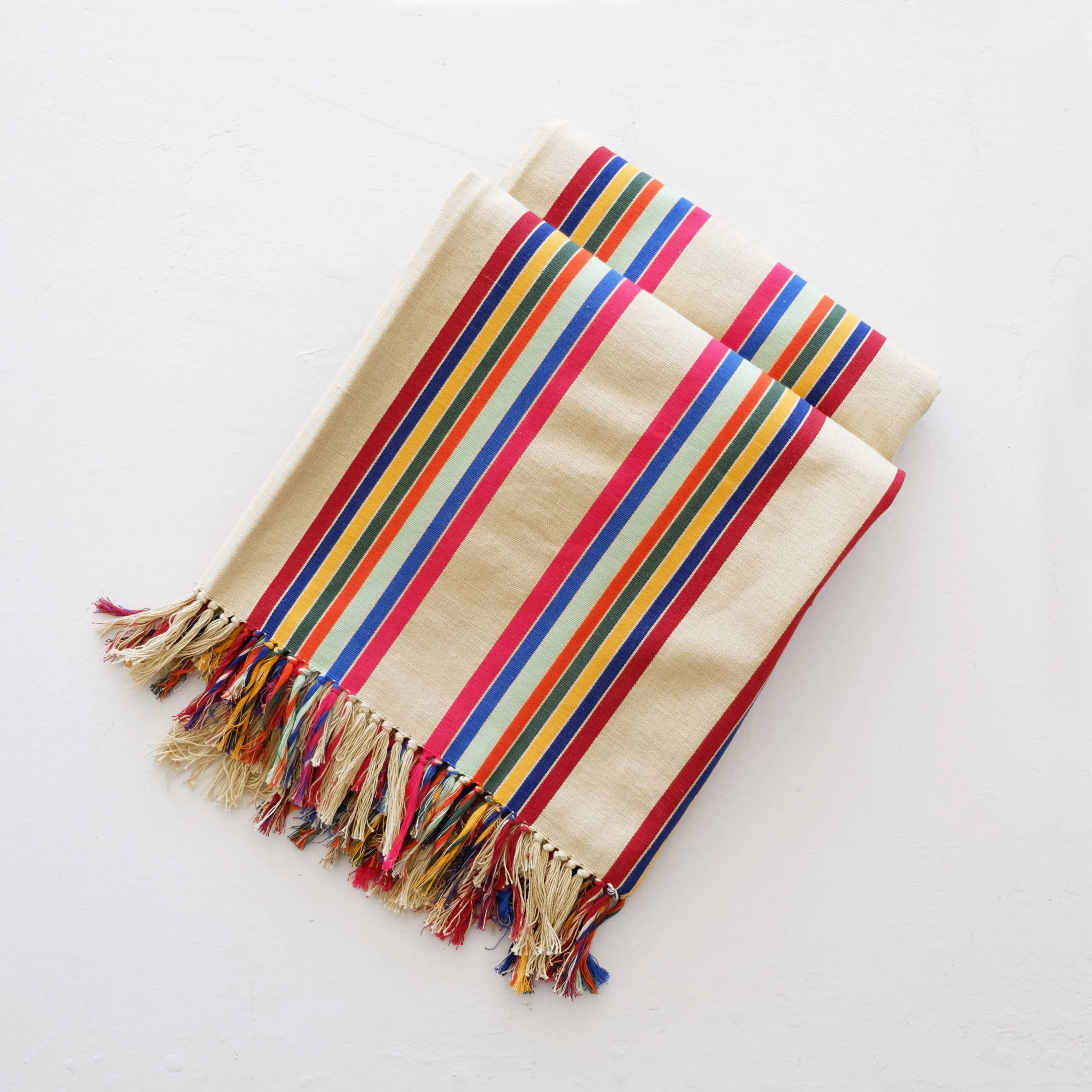 Cranberry Stripe Cotton Throw