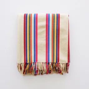 Cranberry Stripe Cotton Throw