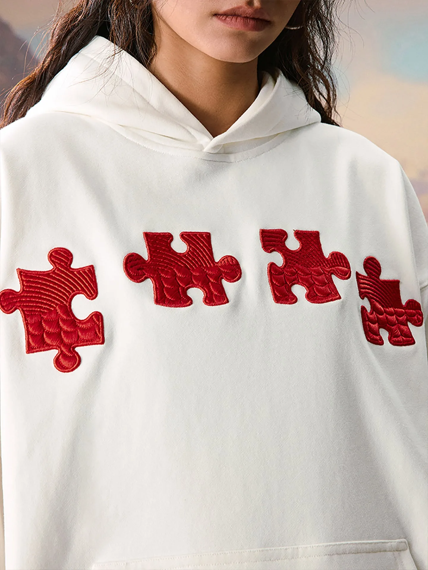 Dragon Scale Embroidered Puzzle Hoodie