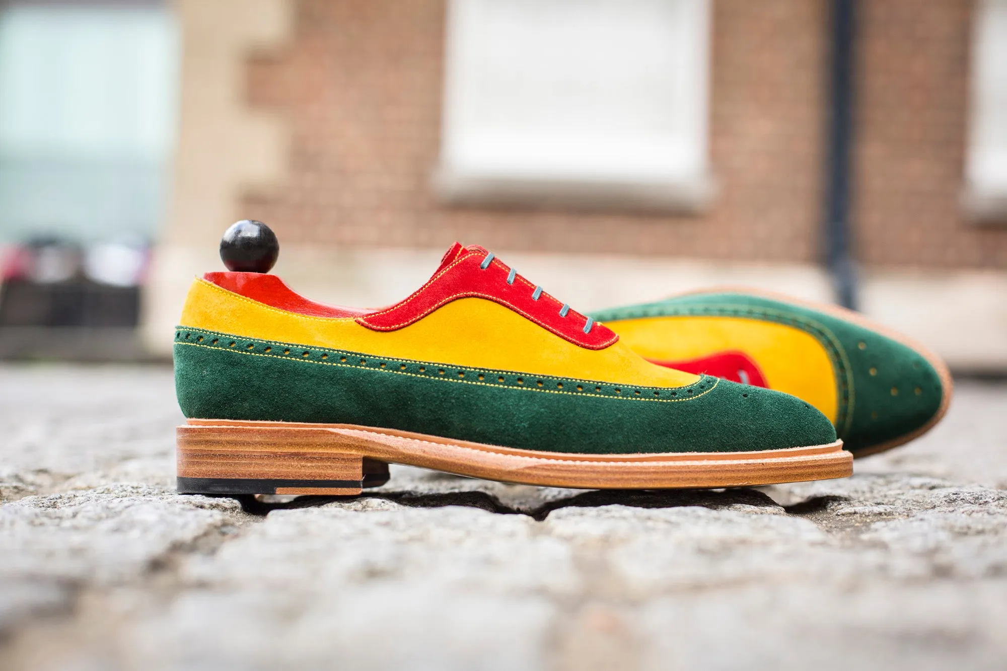 Edmonds - MTO - Green, Red, Yellow Suede - LPB Last - Storm Welt - Natural Double Leather Sole