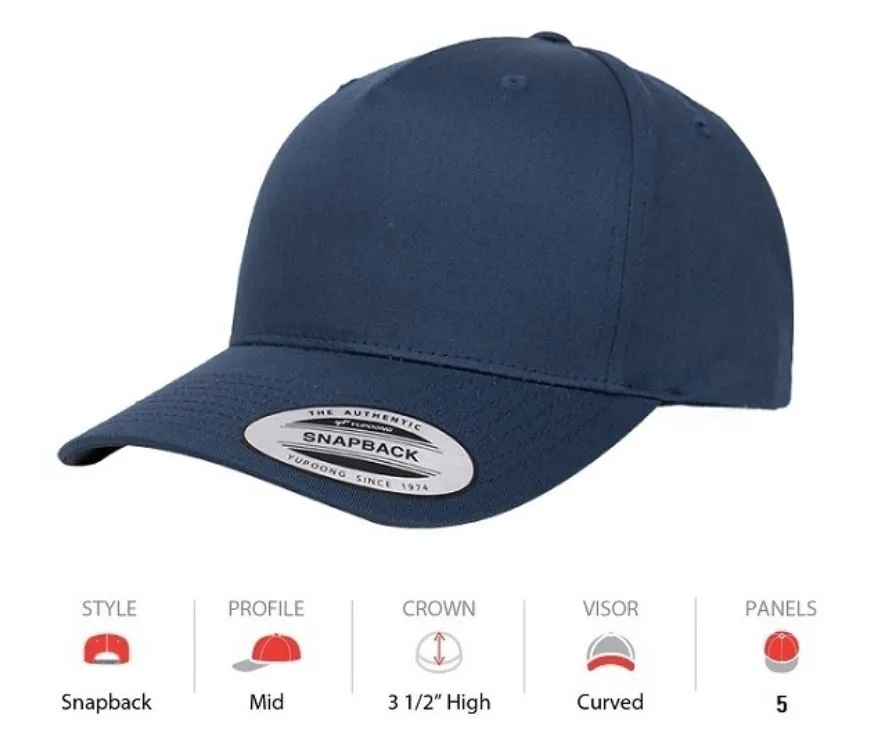 FLEXFIT 6607 Classic 5 Panel Curved Peak Cap - 2 Colours