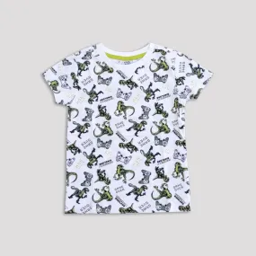 KK - Kids 'White' Animal Printed Cotton T-Shirt KK726