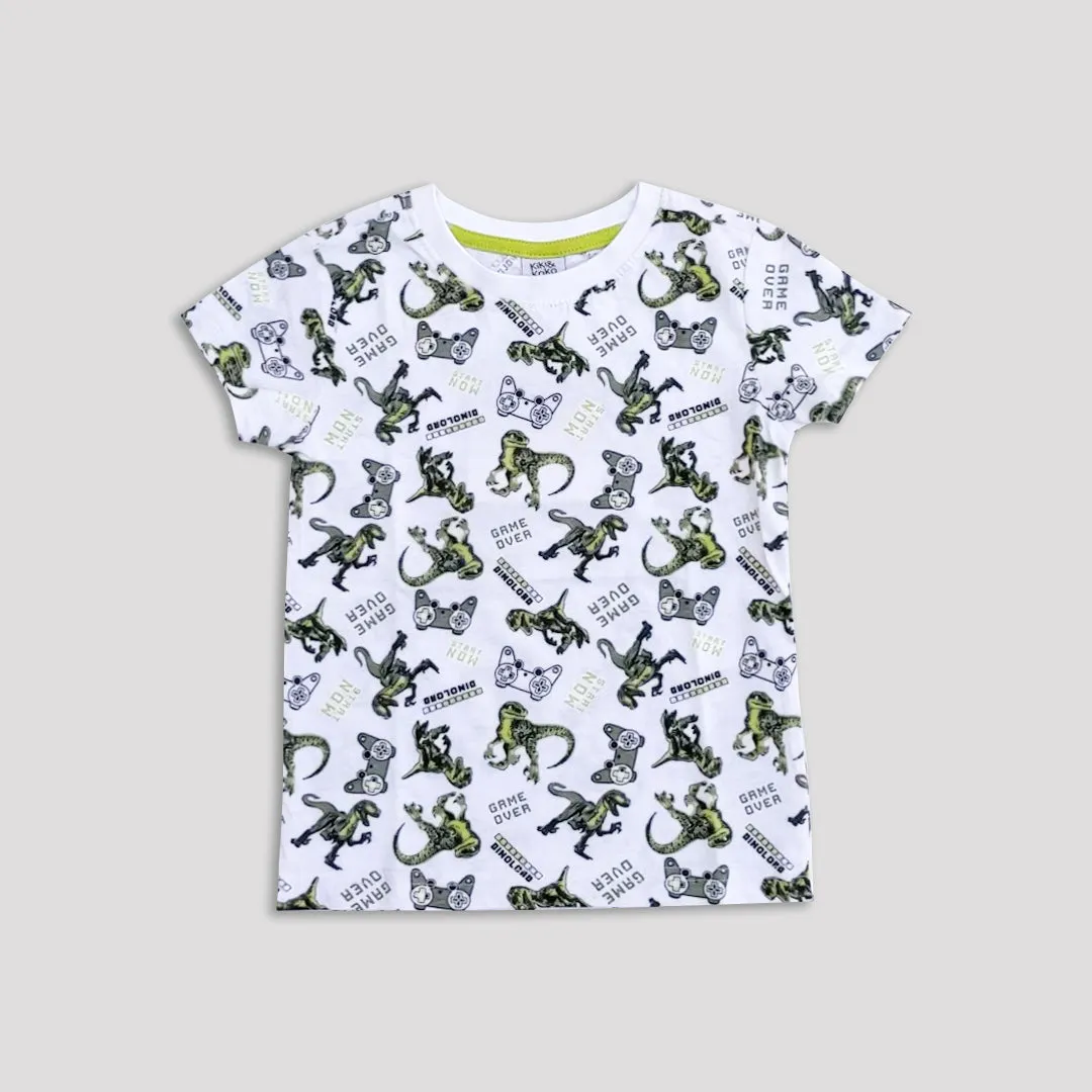 KK - Kids 'White' Animal Printed Cotton T-Shirt KK726