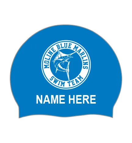 Moline Blue Marlins - Personalized Custom Silicone Swim Cap