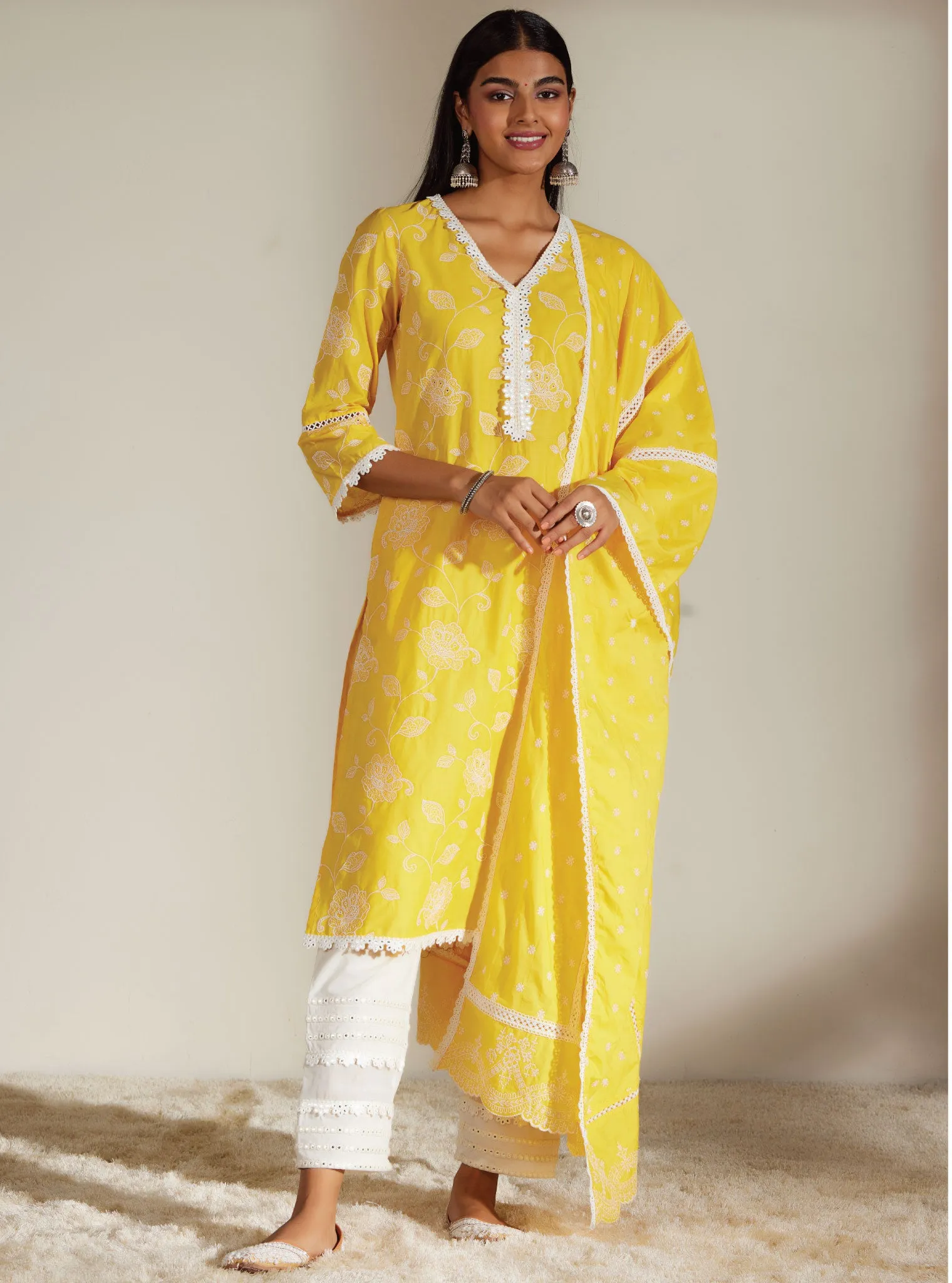 Mulmul Cotton Delia Mango Dupatta