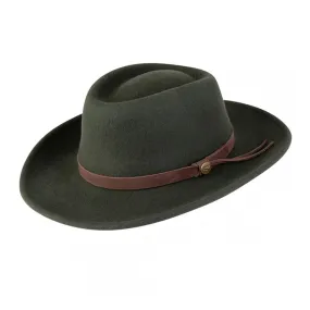 Perth Crushable Felt Hat Olive by Hoggs of Fife