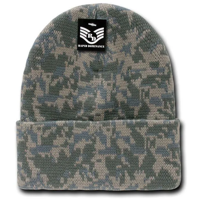 Rapid Dominance 1 Dozen Military Camouflage Cuffed Beanies Knit Watch Caps Wholesale