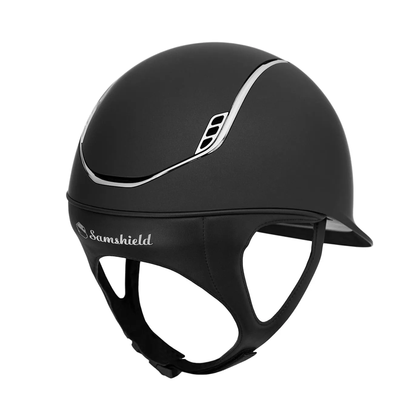 Samshield V2 Black Shadowmatt Hat with Black Crystal Fabric Blazon