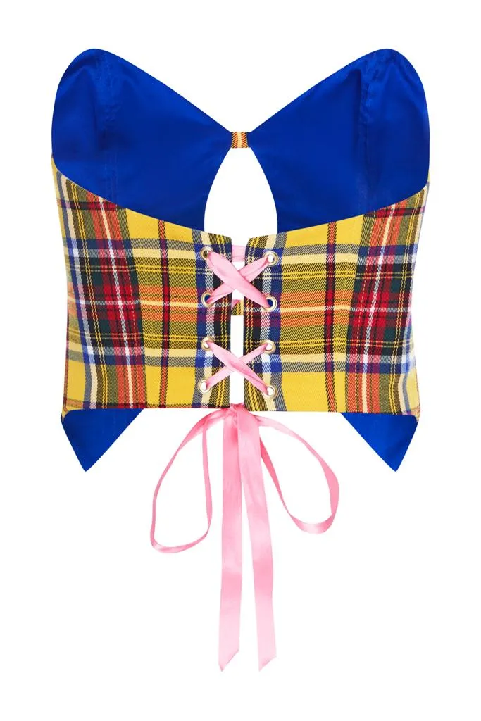 Tartan Yellow Corset Top