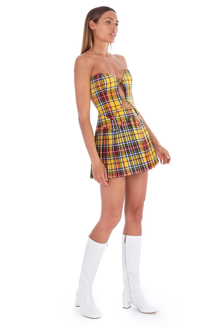 Tartan Yellow Corset Top