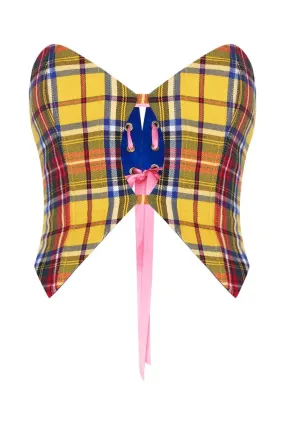 Tartan Yellow Corset Top