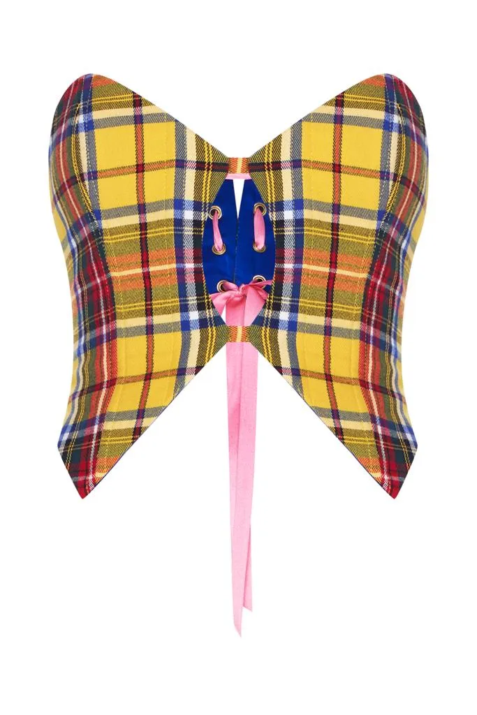 Tartan Yellow Corset Top