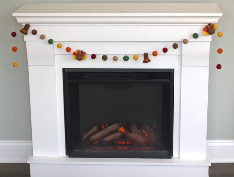 Thanksgiving Turkey & Pilgrim Hat Garland- Fall Colors