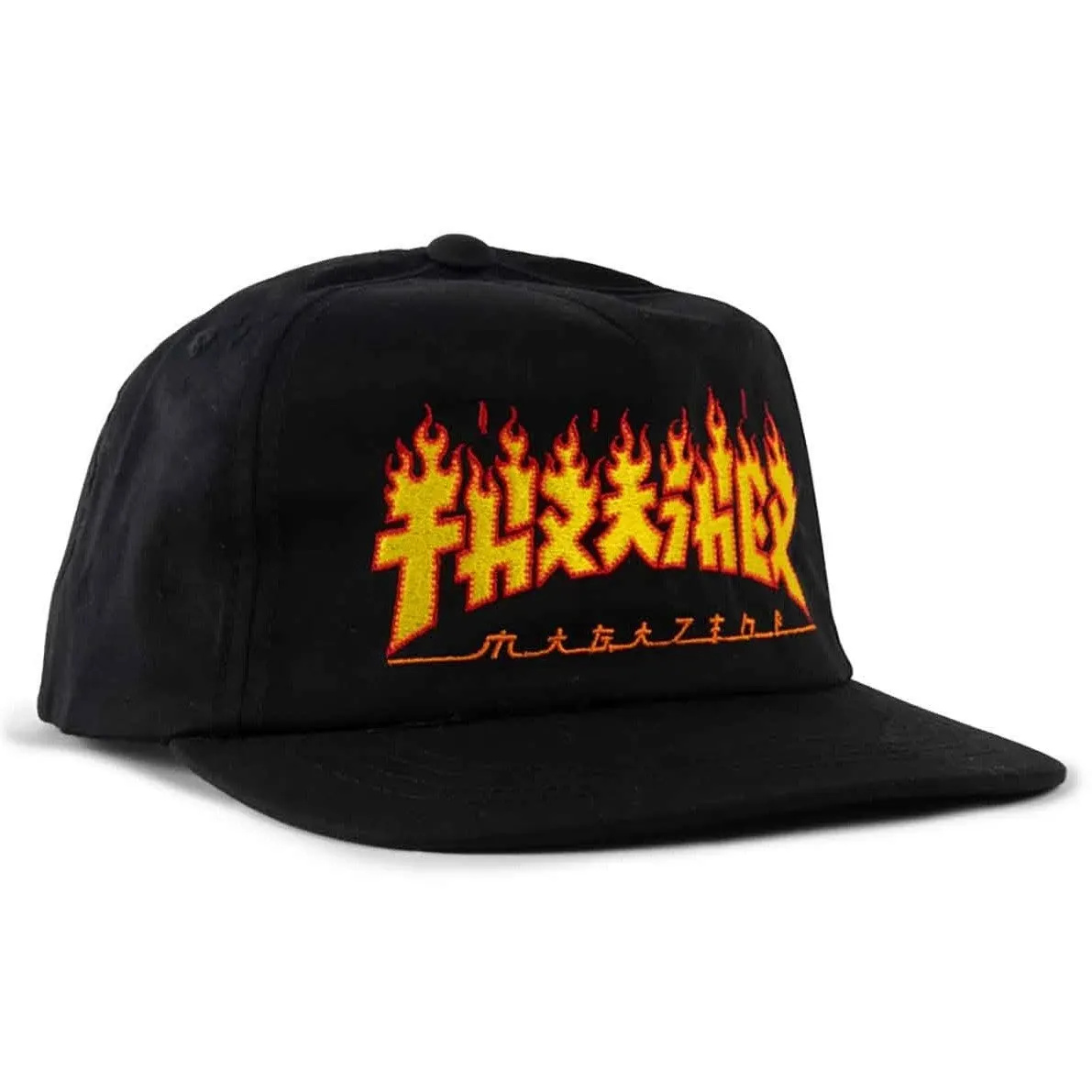 THRASHER GODZILLA FLAME SNAPBACK BLACK