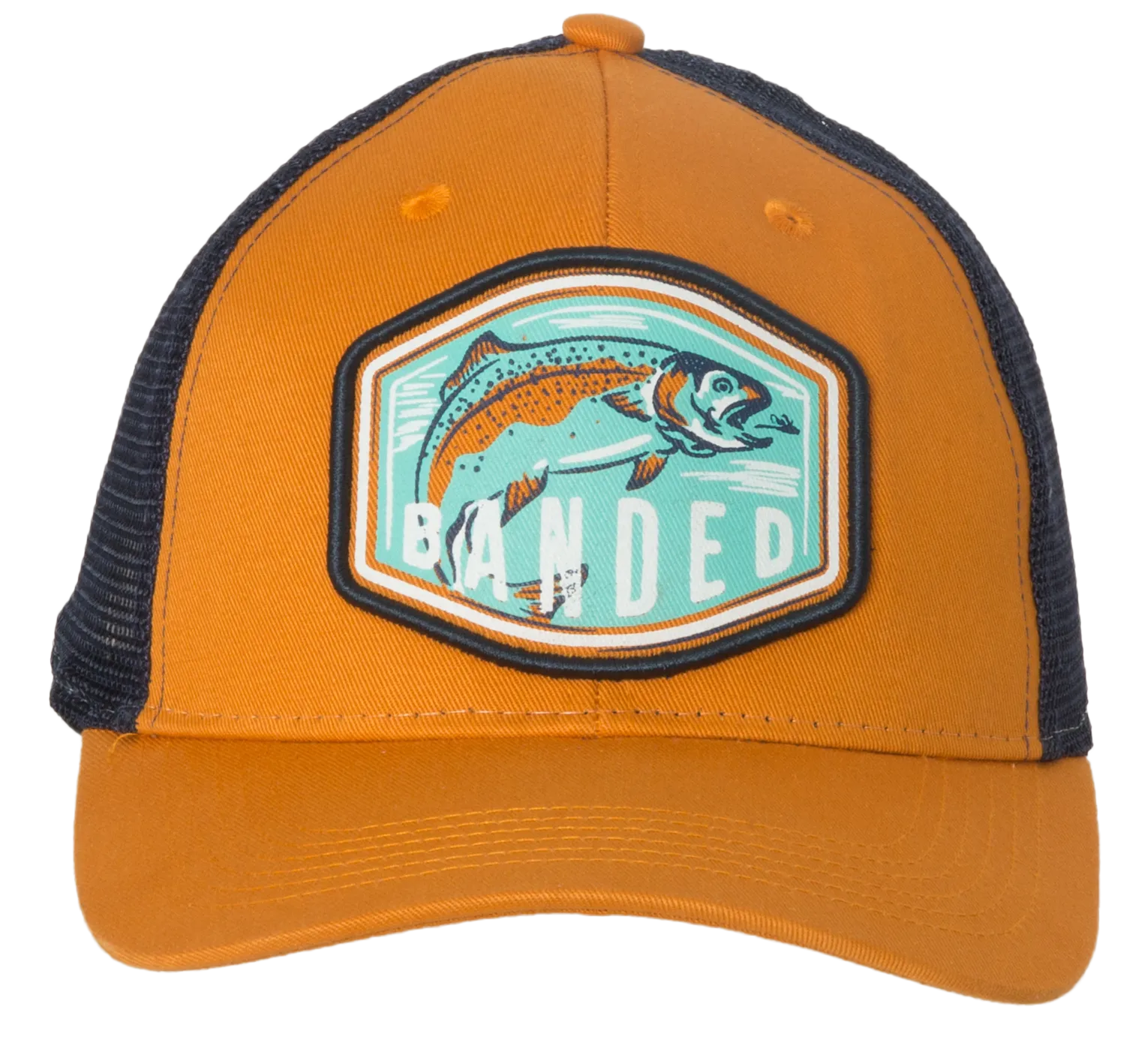 Trout Scout Trucker Cap - Orange/Navy