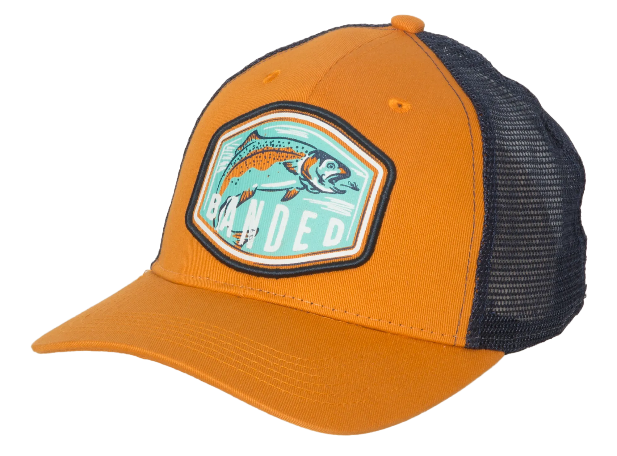 Trout Scout Trucker Cap - Orange/Navy