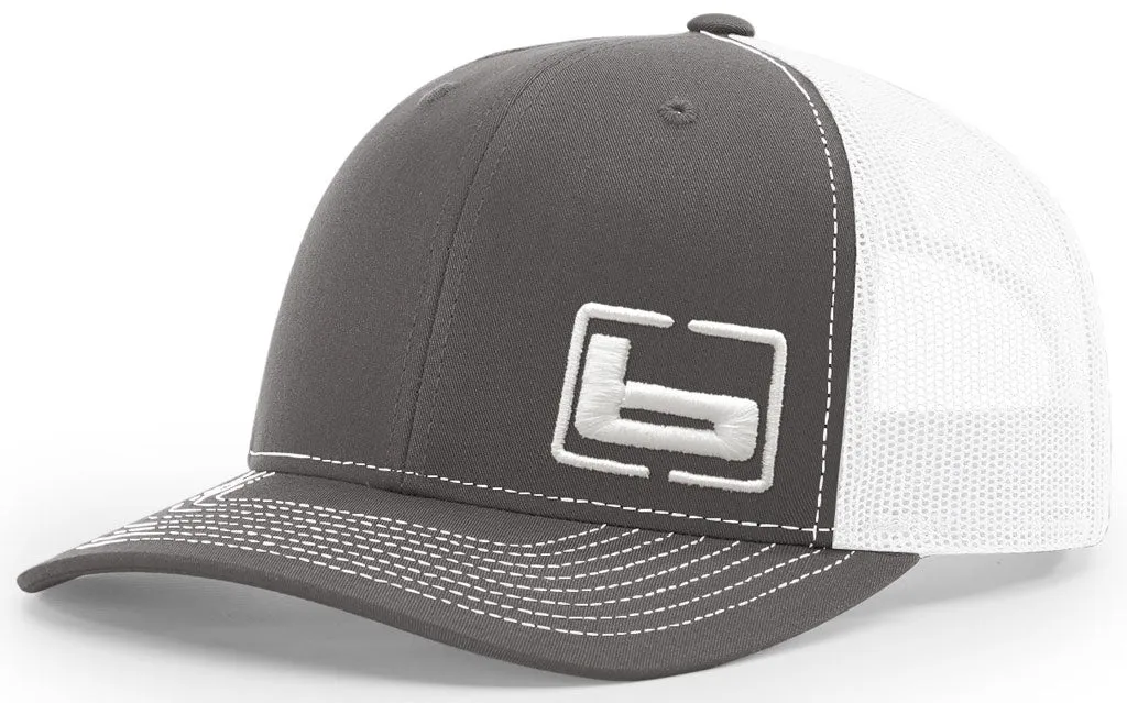 Trucker Charcoal/White Side Logo Cap