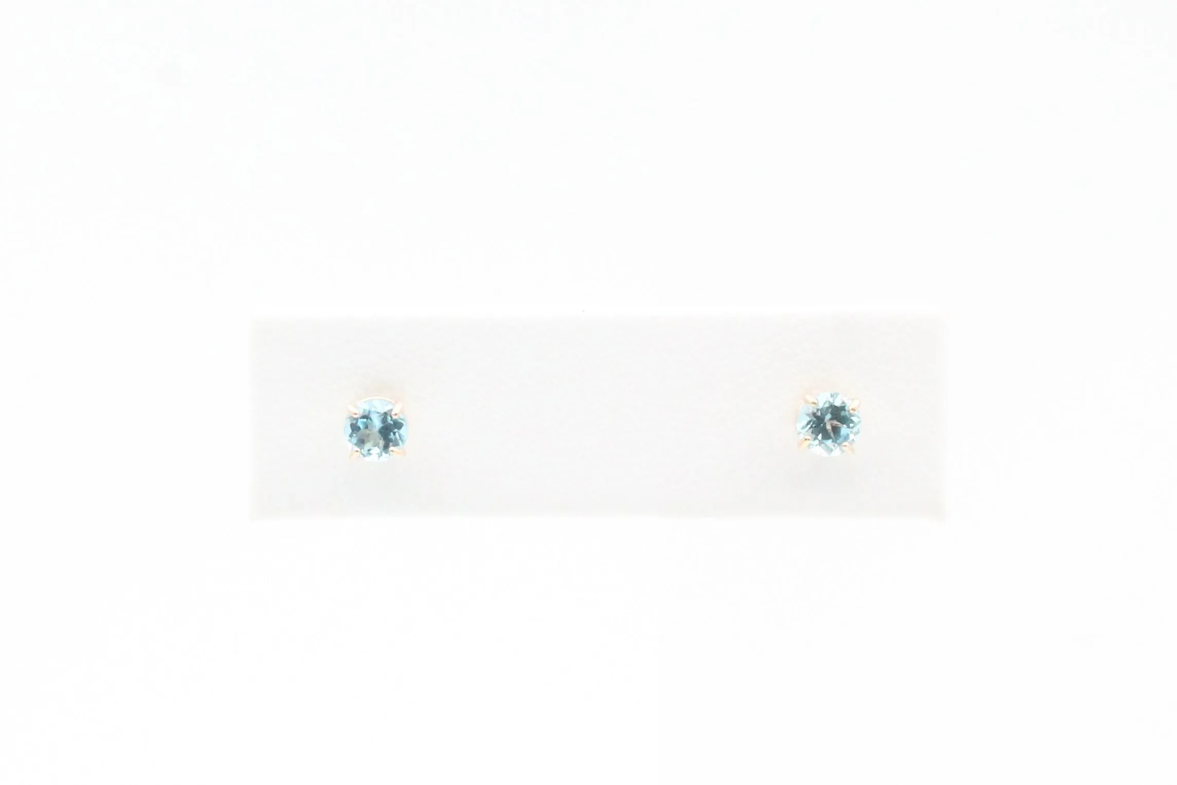 Yellow Gold Blue Topaz Earrings