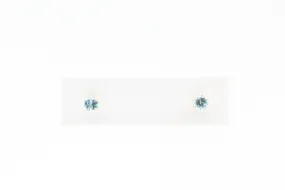 Yellow Gold Blue Topaz Earrings